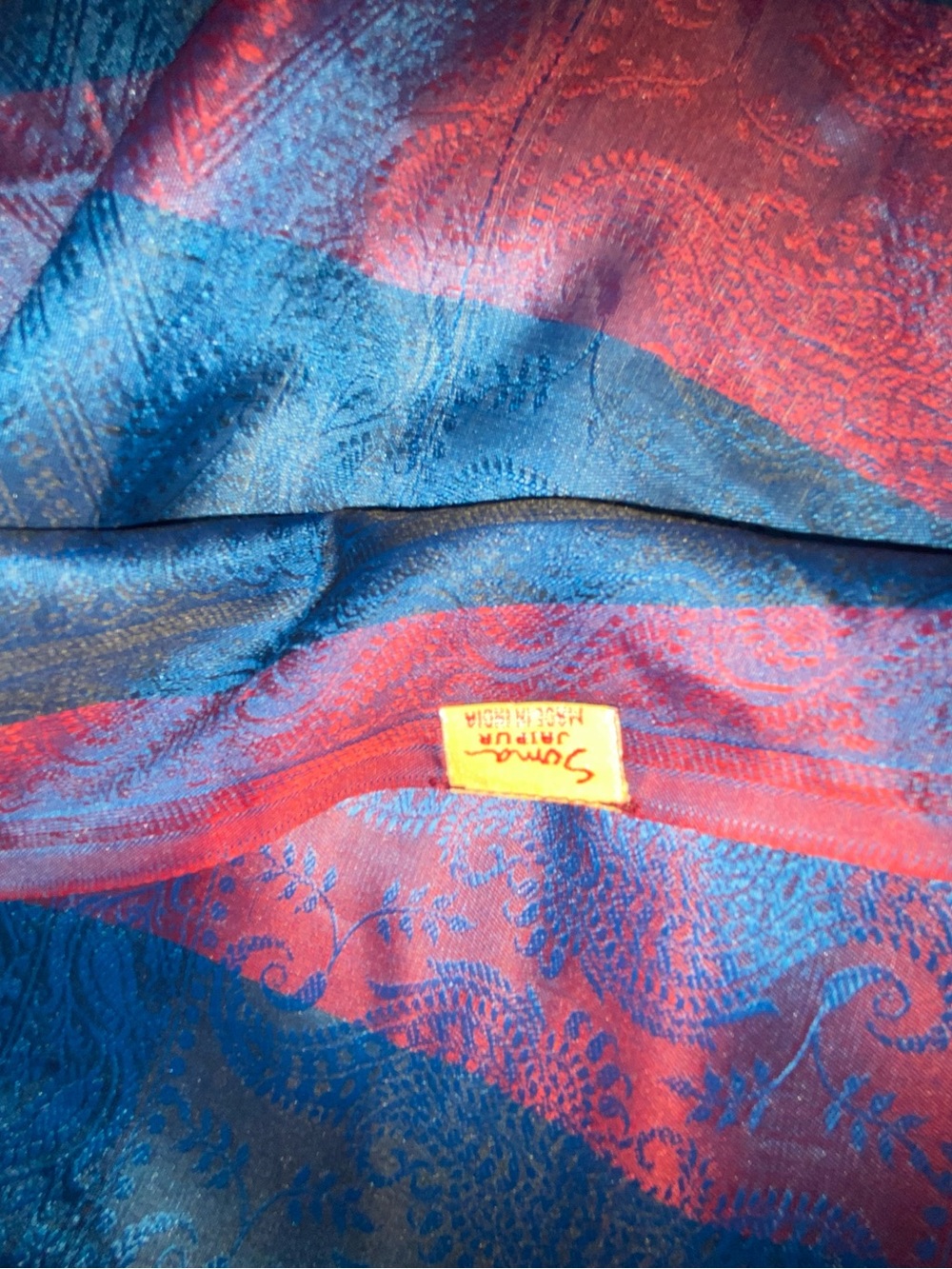 Soma Jaipur scarf in Burgundy and Teal